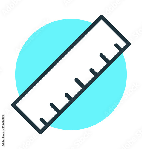 Ruler Colored Vector Icon