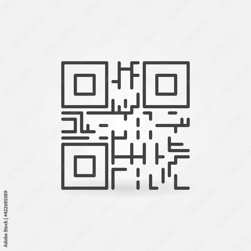 QR Code linear vector concept minimal icon QR Code linear vector concept minimal icon