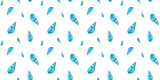 Seamless summer pattern of blue watercolor seashells on white background
