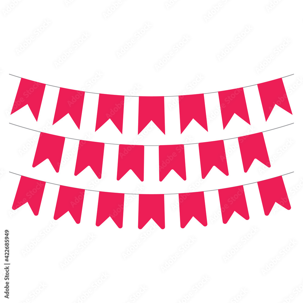 Obraz premium Vector party celebration garlands and flags decoration card background template