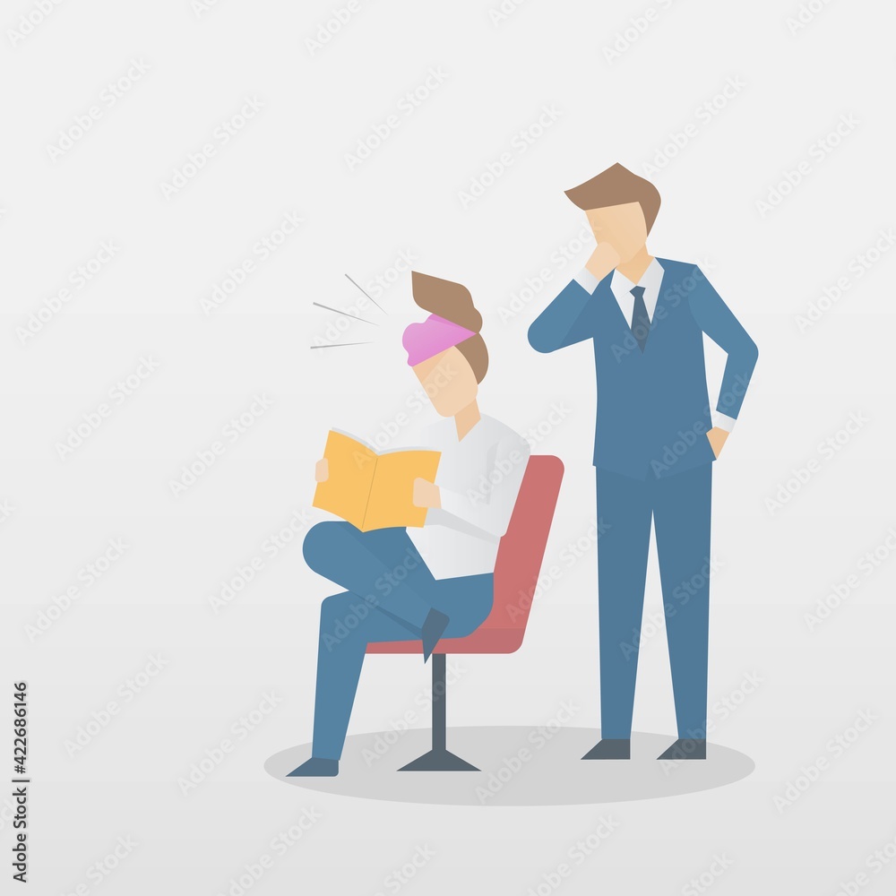Read people minds from brain,businessman is using his ability to read people minds to examine their needs,And try to offer products or services to meet the needs,vector illustration. Read people minds from brain,businessman is using his ability to read people minds to examine their needs,And try to offer products or services to meet the needs,vector illustration.