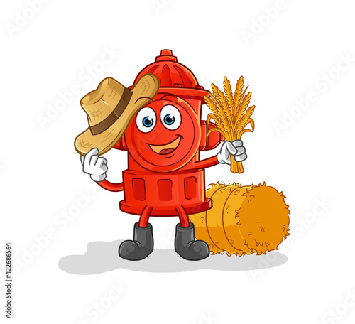 fire hydrant farmer mascot. cartoon vector