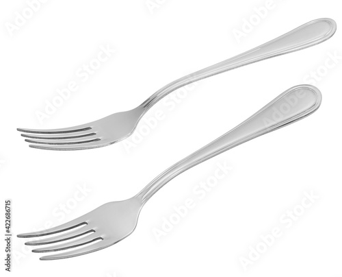 Metal fork isolated on white
