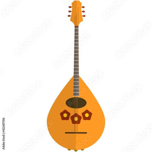 Dombra national music instrument vector isolated on white photo