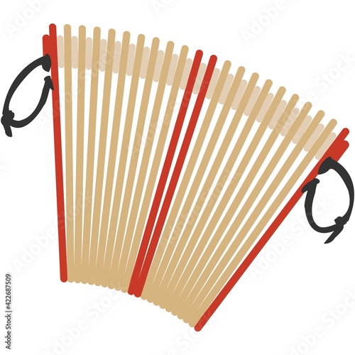 Folk musical illustration vector music ratchet icon