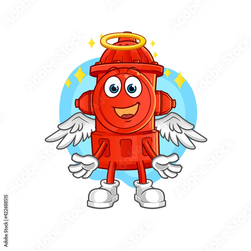fire hydrant angel with wings vector. cartoon character