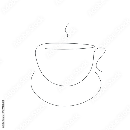 Cup of tea drawing, vector illustration