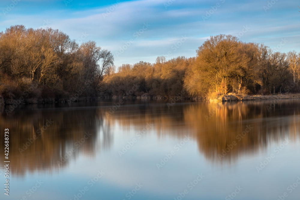 Mündung des Lech in die Donau bei Marxheim, Bayern