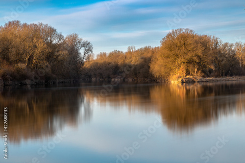 Mündung des Lech in die Donau bei Marxheim, Bayern