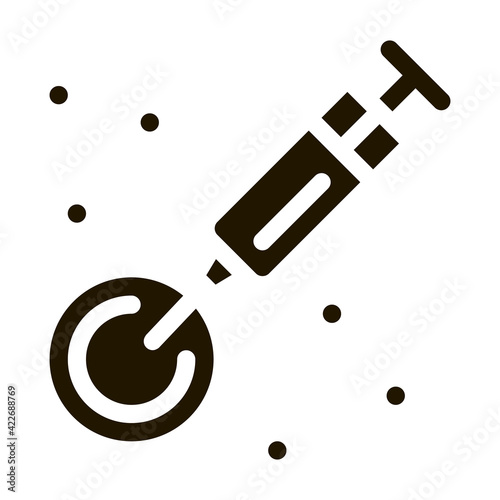 injection exactly to appointed place icon Vector Glyph Illustration