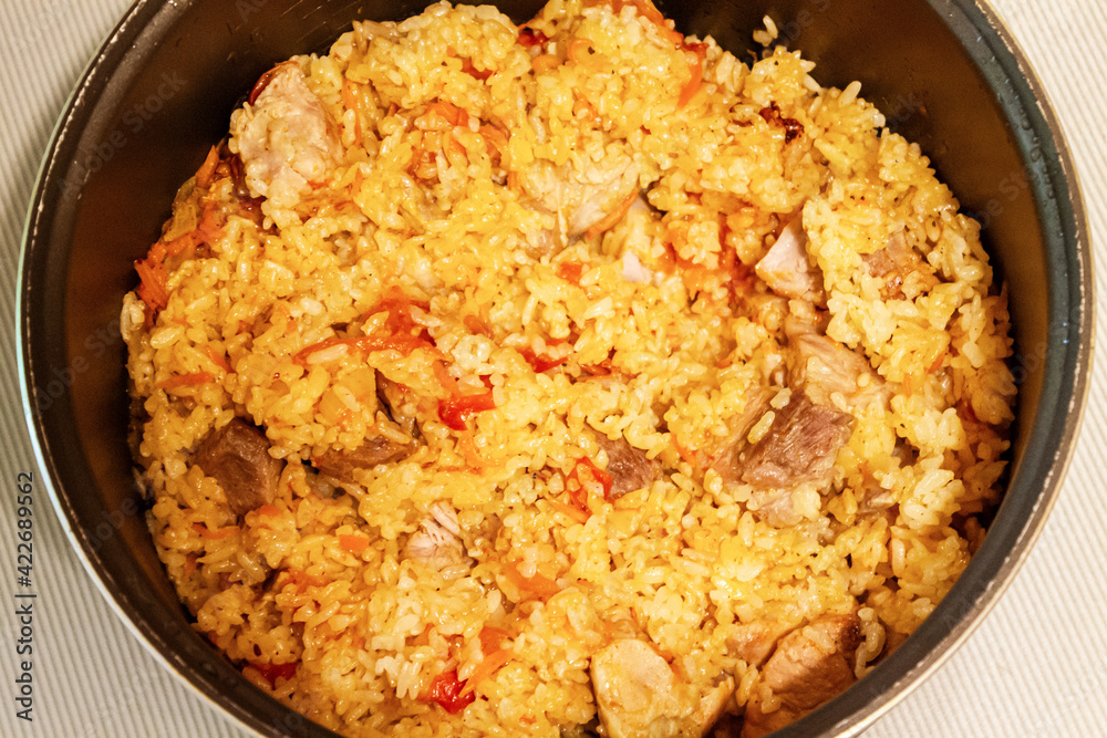 Fried egg with tomato, onion and tomato paste on toast