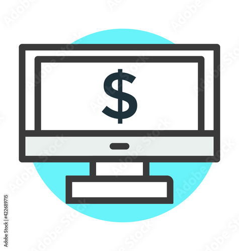 Online Business Colored Vector Icon