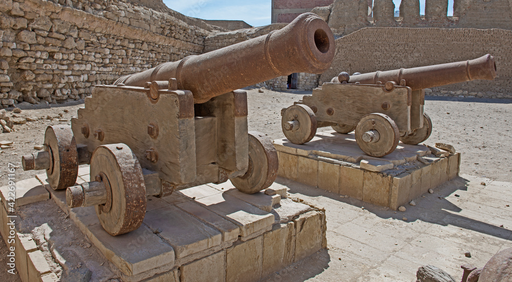 Old canons at a roman fort