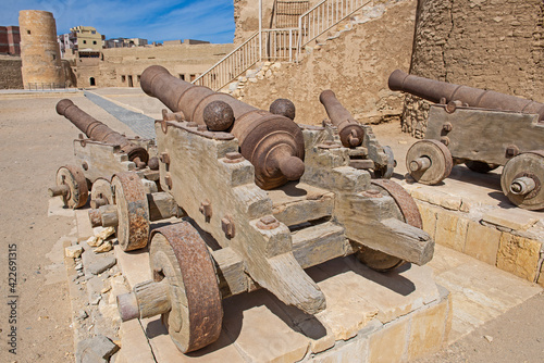 Old canons at a roman fort photo