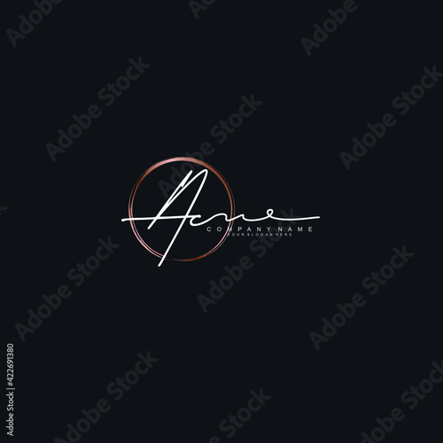 AC Initials handwritten minimalistic logo template vector