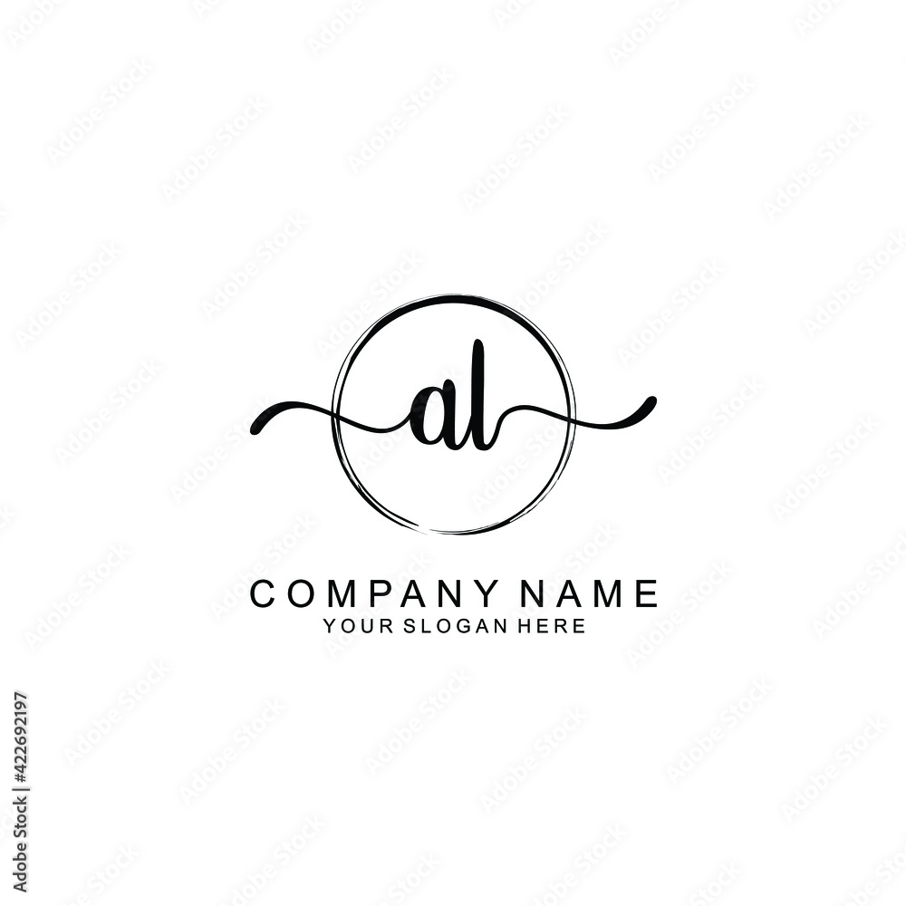 AL Initials handwritten minimalistic logo template vector AL Initials handwritten minimalistic logo template vector