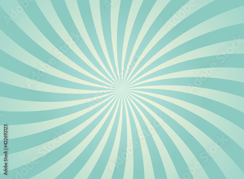 Sunlight abstract spiral background. Blue color burst background with stars.