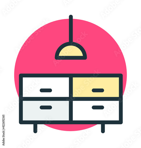 Chest of Drawers Vector Icon