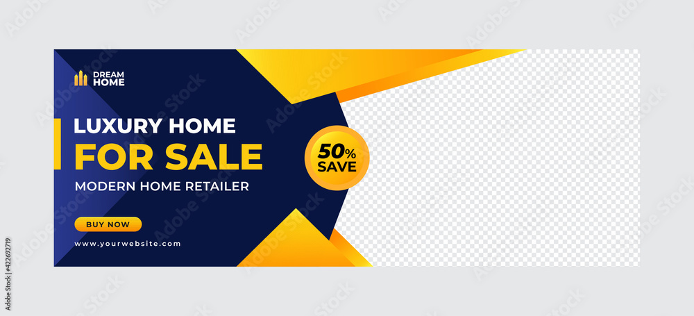 Fototapeta premium Furniture sale social media banner and cover template