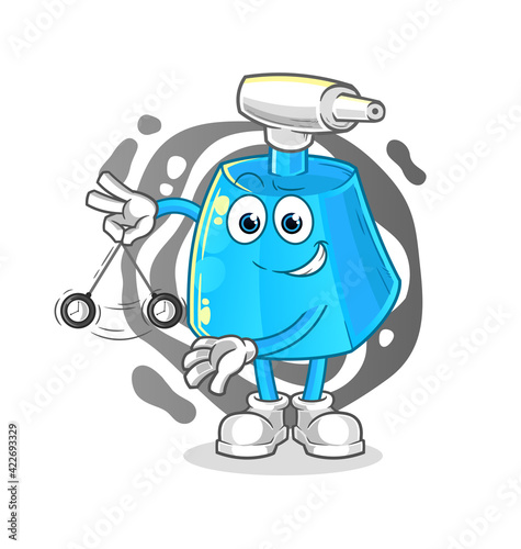 cleaning spray hypnotizing cartoon. cartoon mascot vector