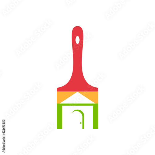 Paint House logo design vector illustration, Creative Paint logo design concept template, symbols icons