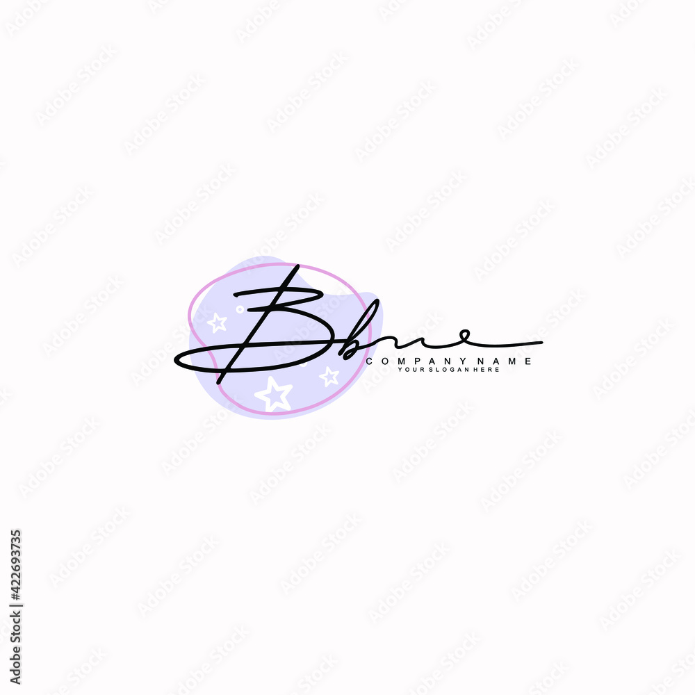 BB Initials handwritten minimalistic logo template vector