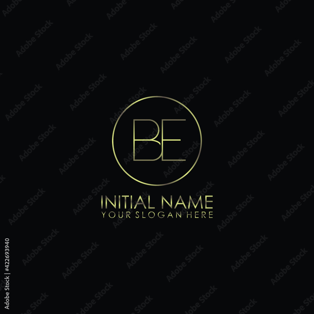 BE Initials handwritten minimalistic logo template vector BE Initials handwritten minimalistic logo template vector