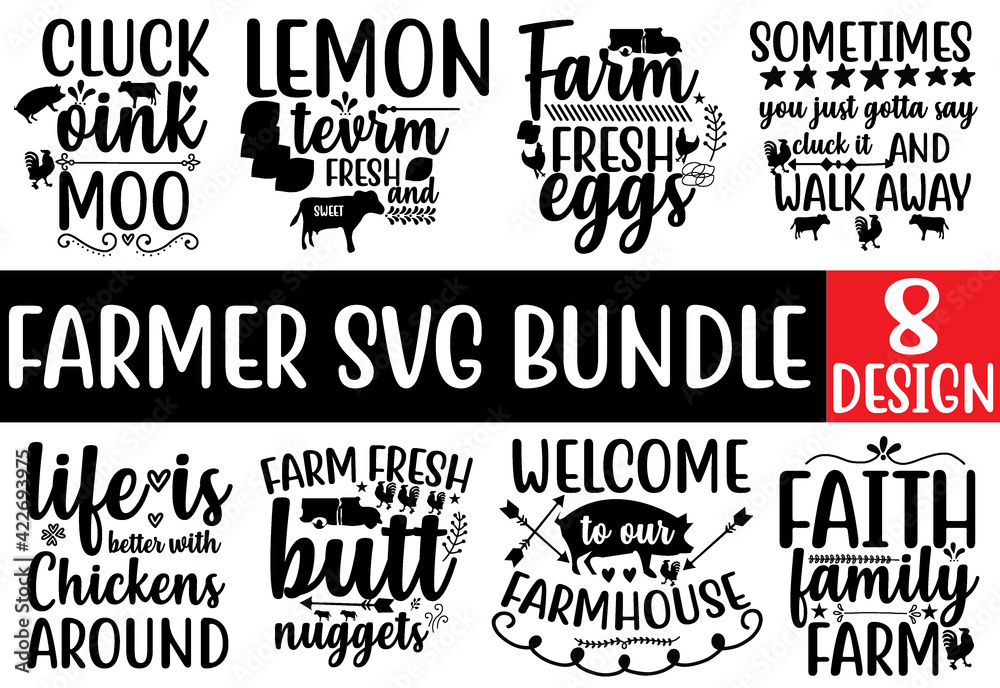 Farmar design SVG Bundle Cut Files for Cutting Machines like Cricut and Silhouette