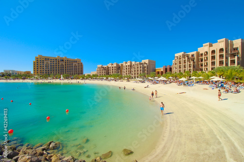 Beach in Ras al Khaimah, al Marjan island, United Arab Emirates. photo