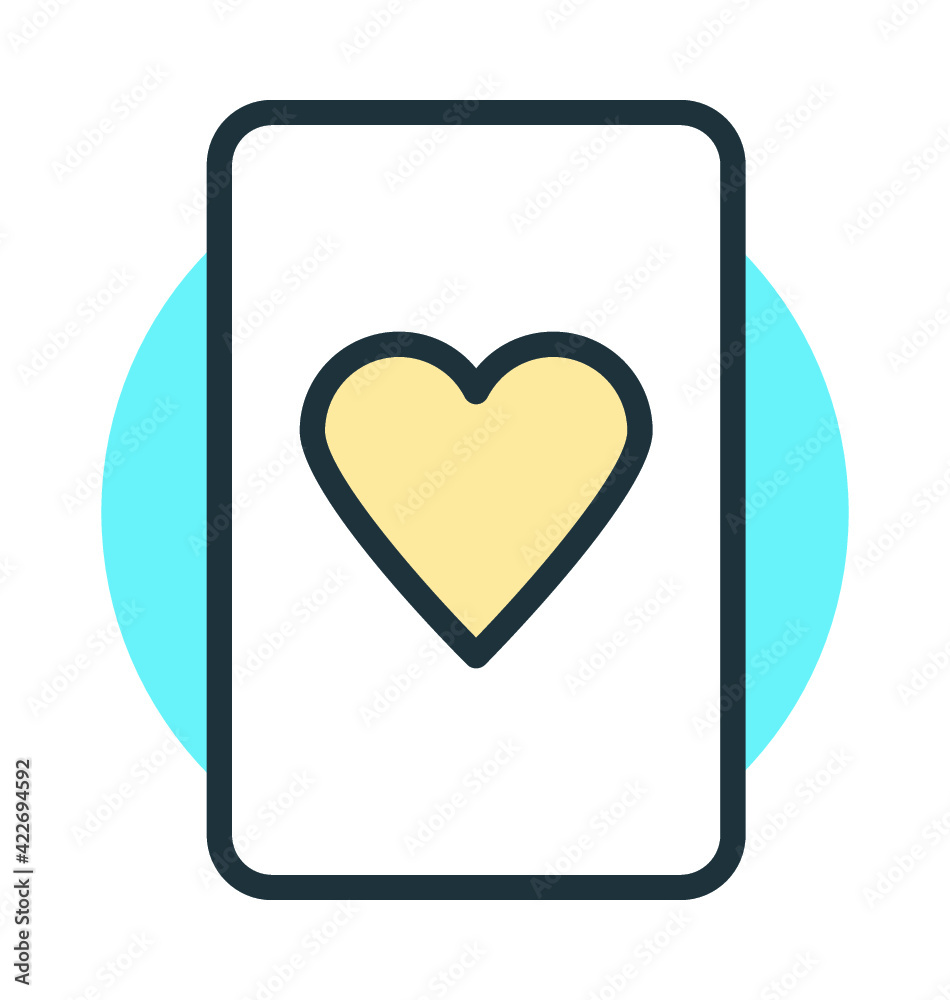Heart Card Vector Icon Heart Card Vector Icon