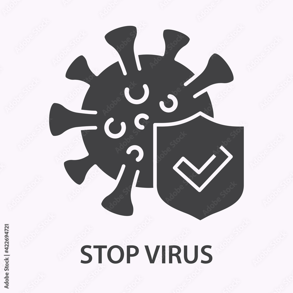 Immune system glyph icon on white background. Vector illustration. Immune system glyph icon on white background. Vector illustration.