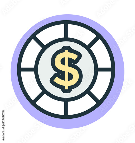 Casino Chip Vector Icon