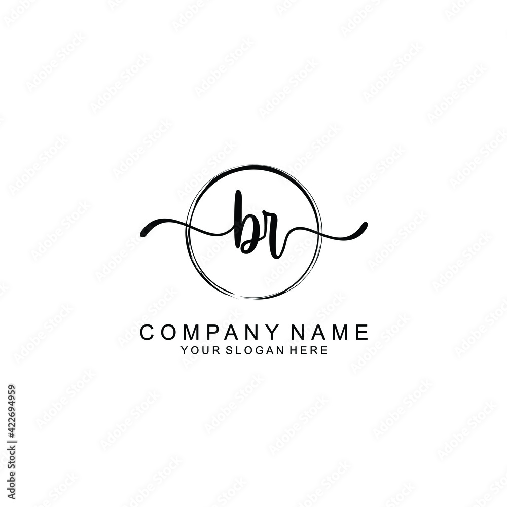 BR Initials handwritten minimalistic logo template vector BR Initials handwritten minimalistic logo template vector