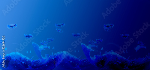 Abstract background underwater scene with water bubbles © Therina Groenewald