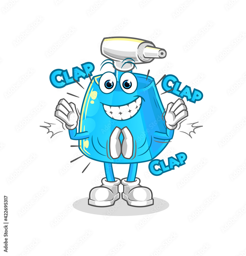 cleaning spray applause illustration. character vector