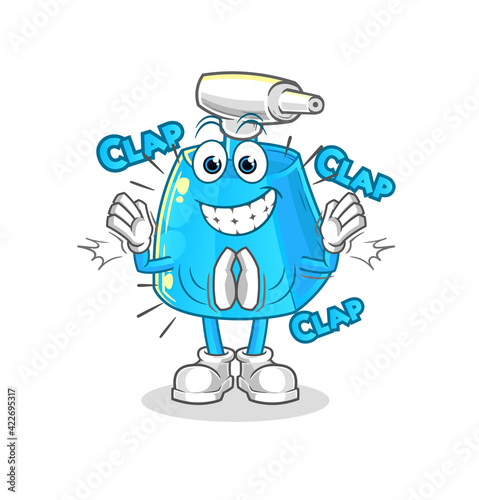 cleaning spray applause illustration. character vector