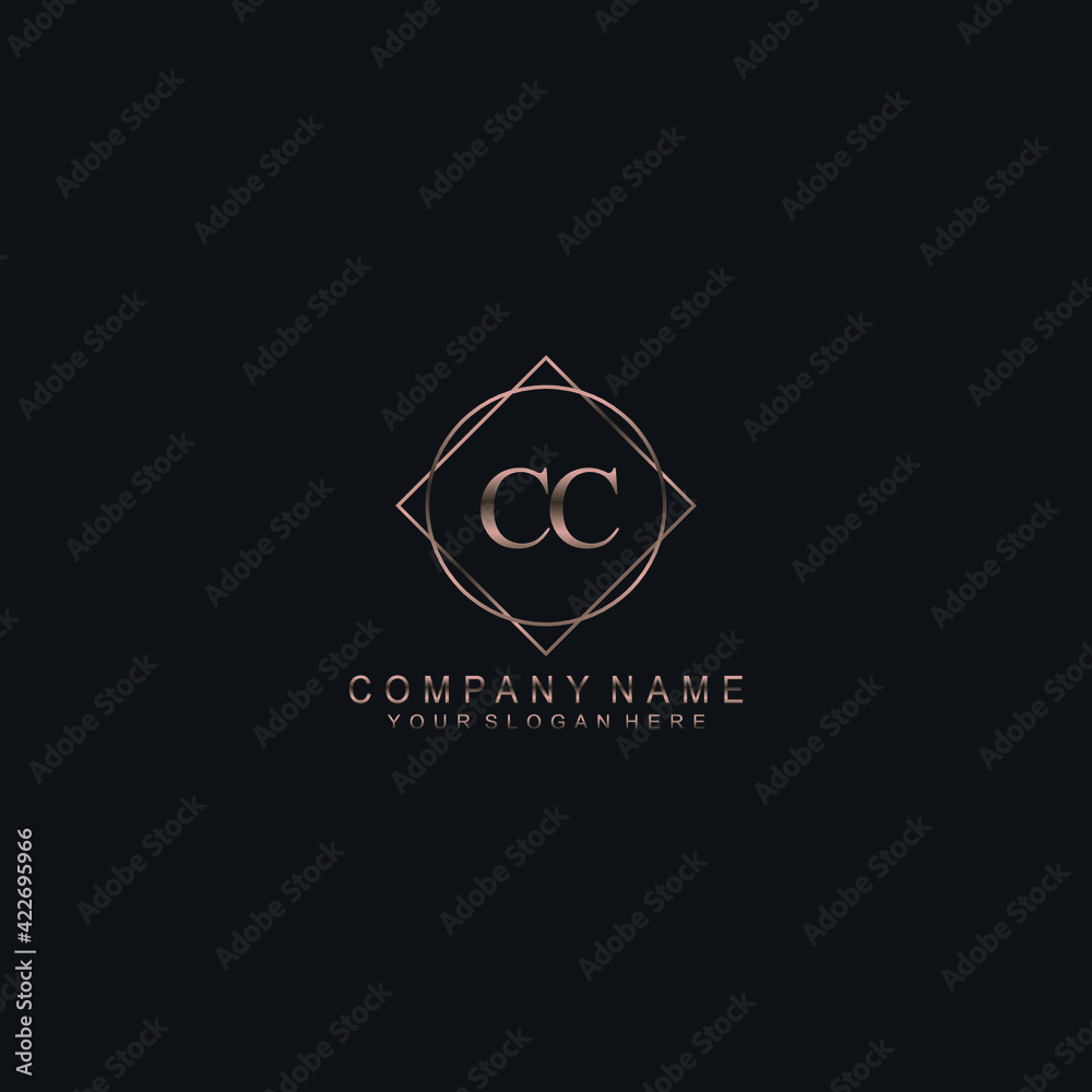 CC Initials handwritten minimalistic logo template vector CC Initials handwritten minimalistic logo template vector