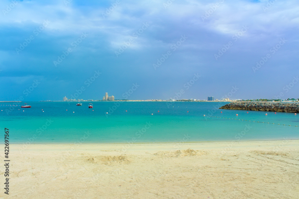 Beach in Al Marjan island, Ras Al Khaimah, United Arab Emirates.  