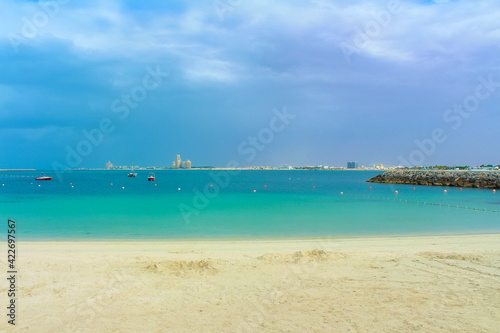 Beach in Al Marjan island, Ras Al Khaimah, United Arab Emirates. 
