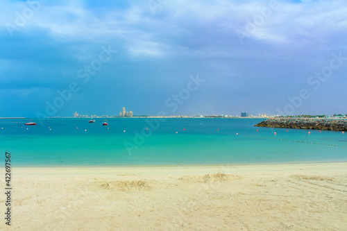 Beach in Al Marjan island, Ras Al Khaimah, United Arab Emirates.  