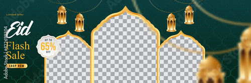 Ramadan sale web banner template promotion design for business. web promotion and social media template. editable vector illustration and organized layer.