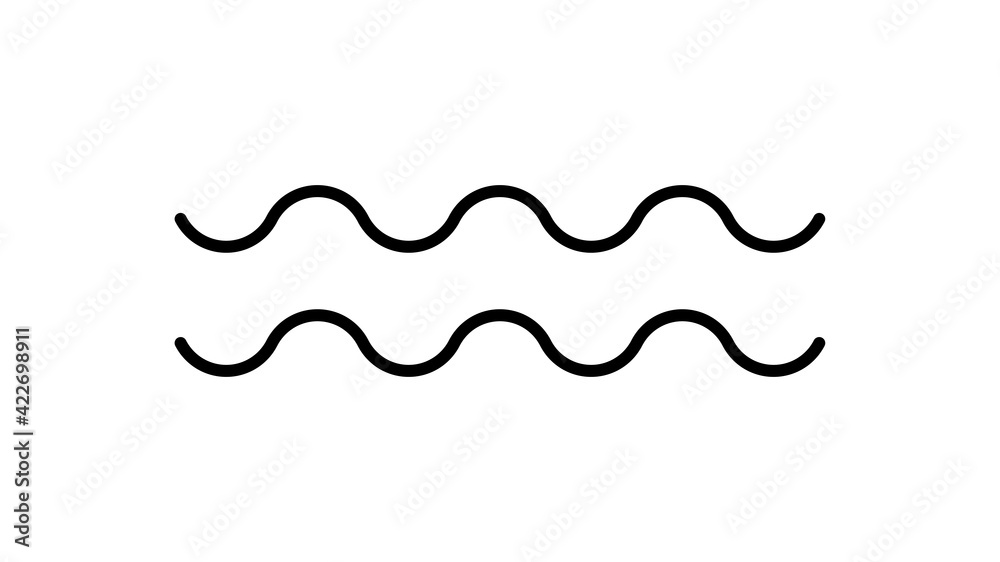 Waves icon. Sea or ocean waves isolated on white background. Vector illustration
