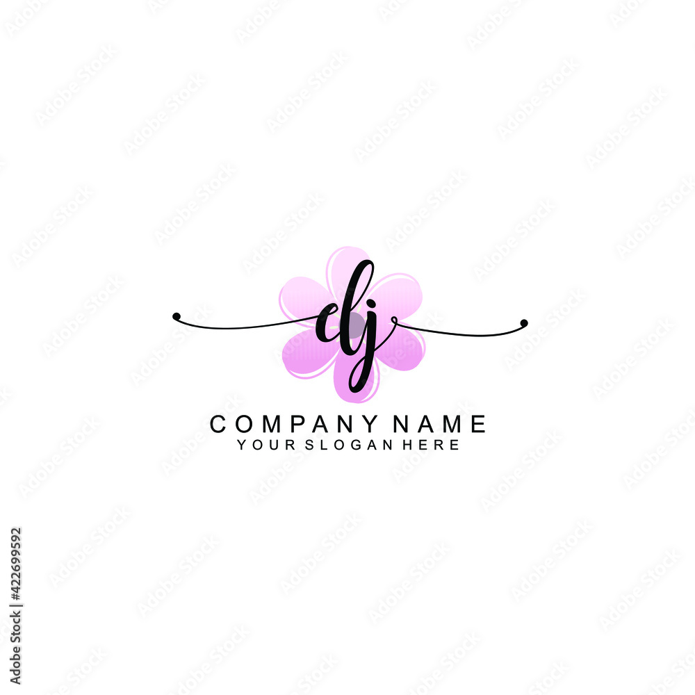 DJ Initials handwritten minimalistic logo template vector DJ Initials handwritten minimalistic logo template vector