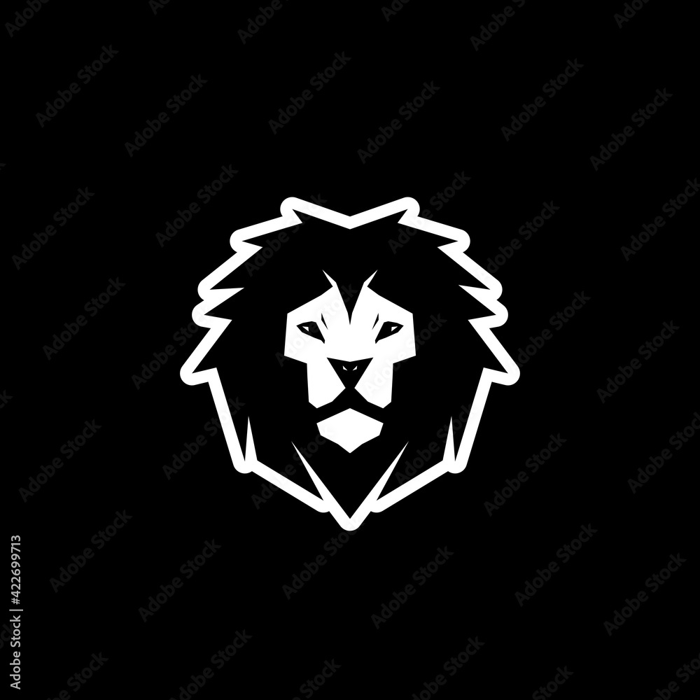 Lion icon isolated on dark background Lion icon isolated on dark background