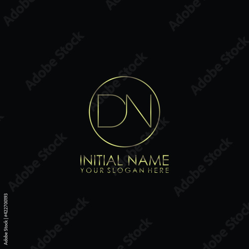 DN Initials handwritten minimalistic logo template vector