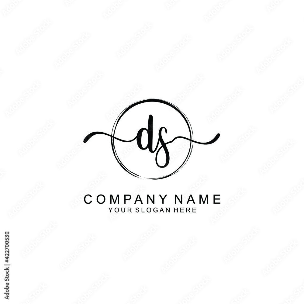 DS Initials handwritten minimalistic logo template vector DS Initials handwritten minimalistic logo template vector