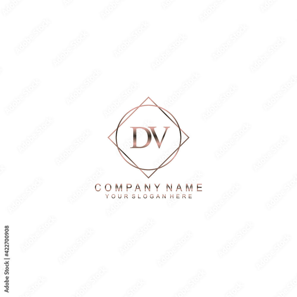 DV Initials handwritten minimalistic logo template vector DV Initials handwritten minimalistic logo template vector