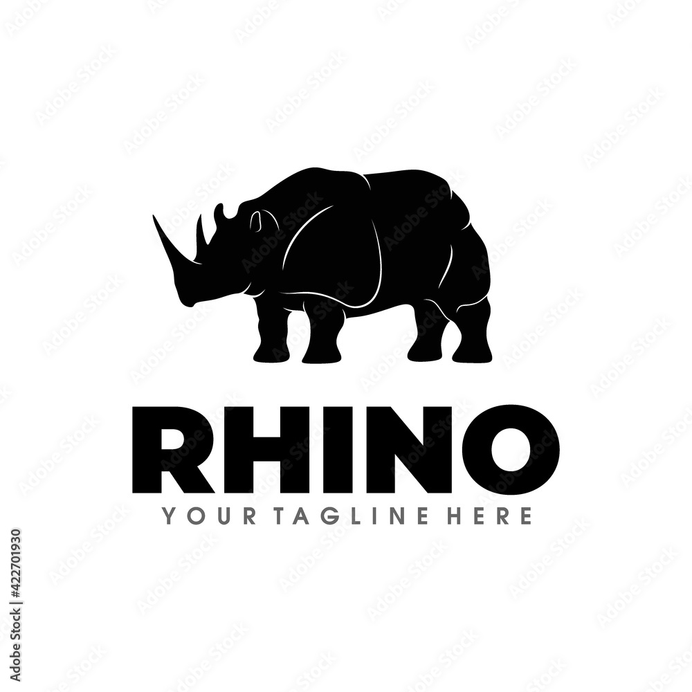 Rhino Logo Design Vector Illustration
