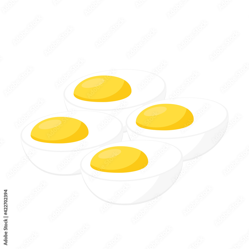 Boiled egg vector. wallpaper. symbol. logo design. egg on white background.