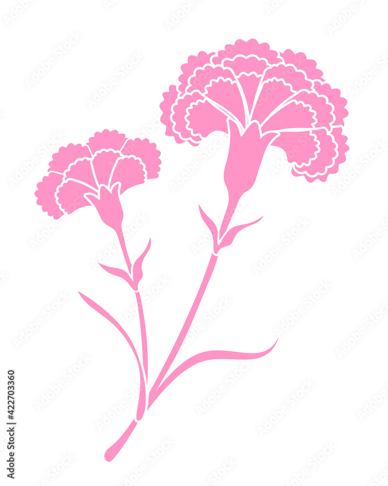 carnation flower silhouette icon illustration